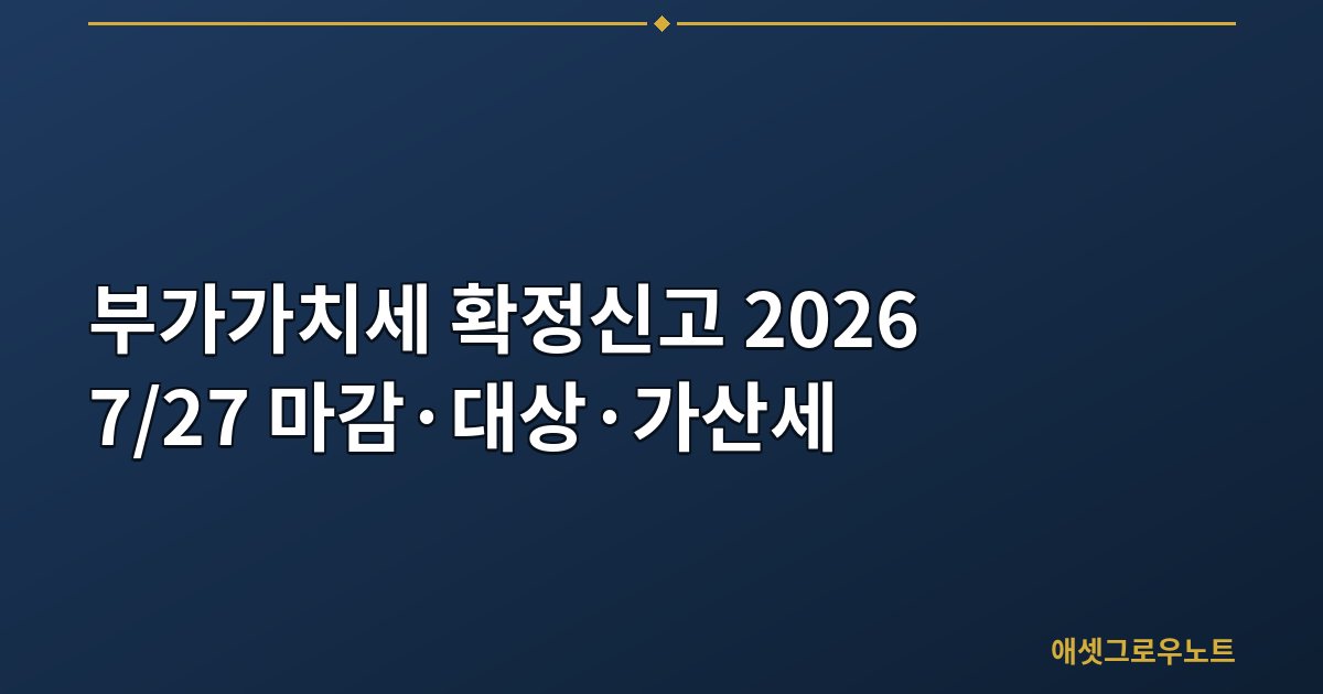 부가가치세 확정신고 2026 마감일과 가산세를 안내하는 대표 이미지