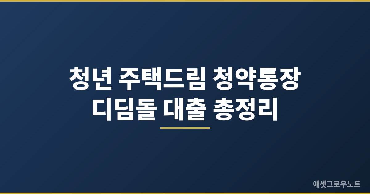 청년 주택드림 청약통장 디딤돌 대출 조건 금리 한도 총정리